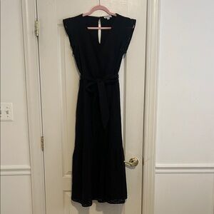Evereve Black Midi Dress with Belt